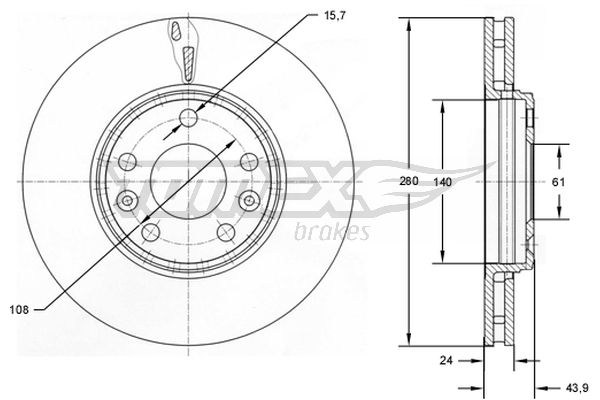 Brzdový kotúč TOMEX Brakes